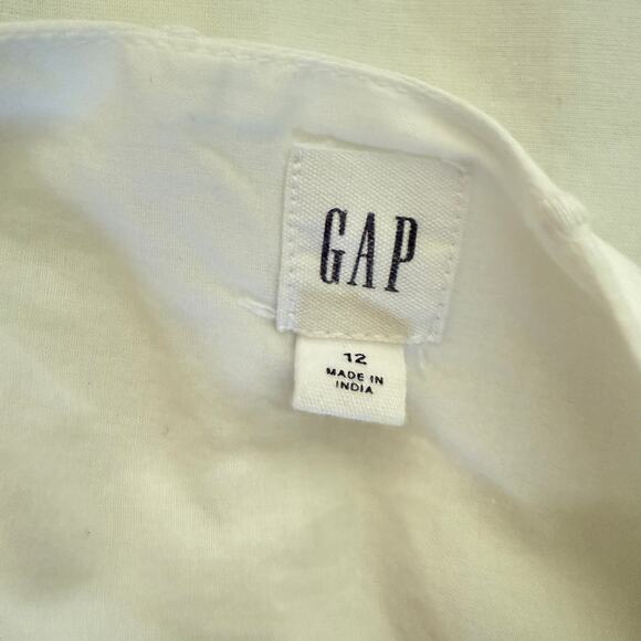 GAP Eyelet Button Front Dress White Cotton Embroidered Midi Women’s Cottagecore - Picture 7 of 12